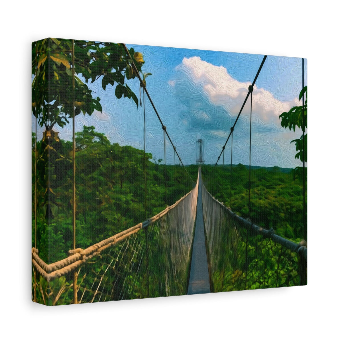 Side view of the canvas edge