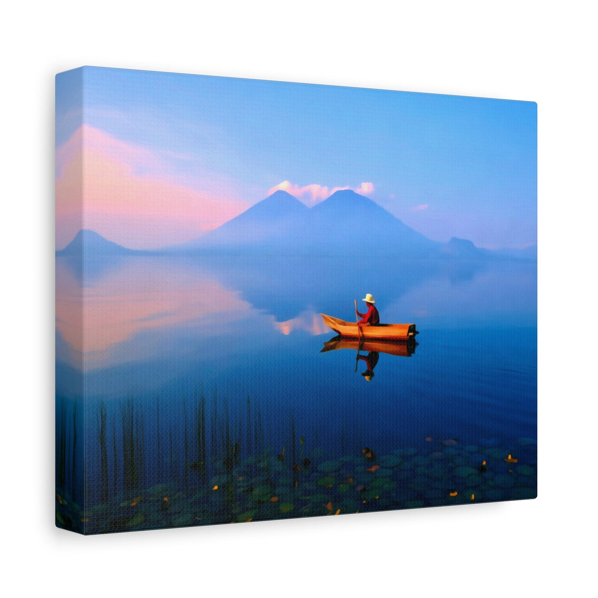 Side view of the canvas edge
