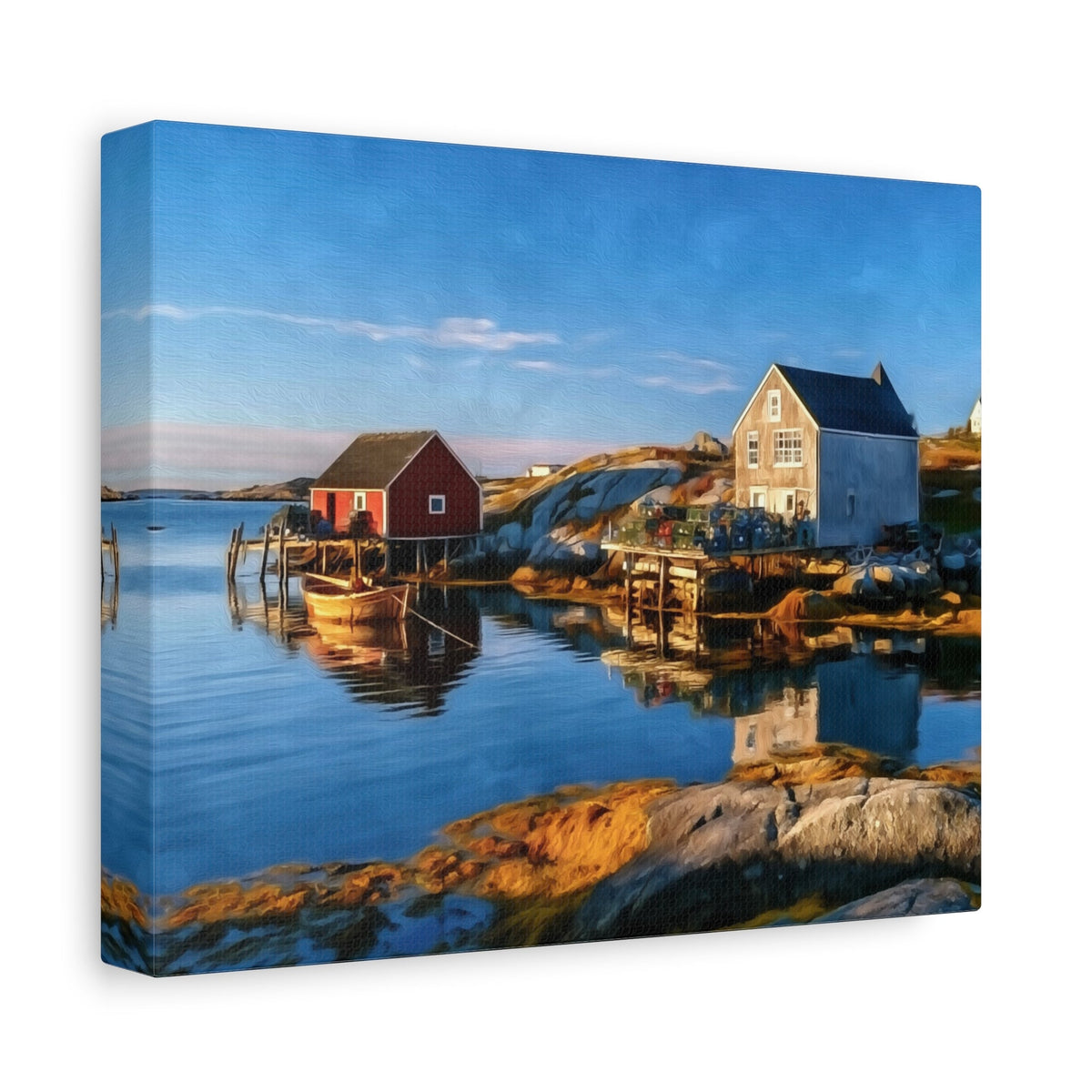 Side view of the canvas edge