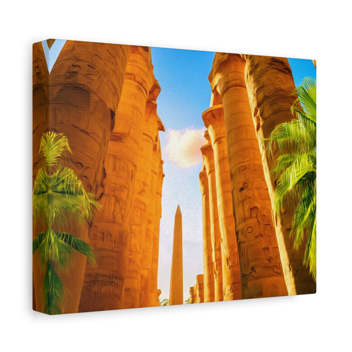 Side view of the canvas edge