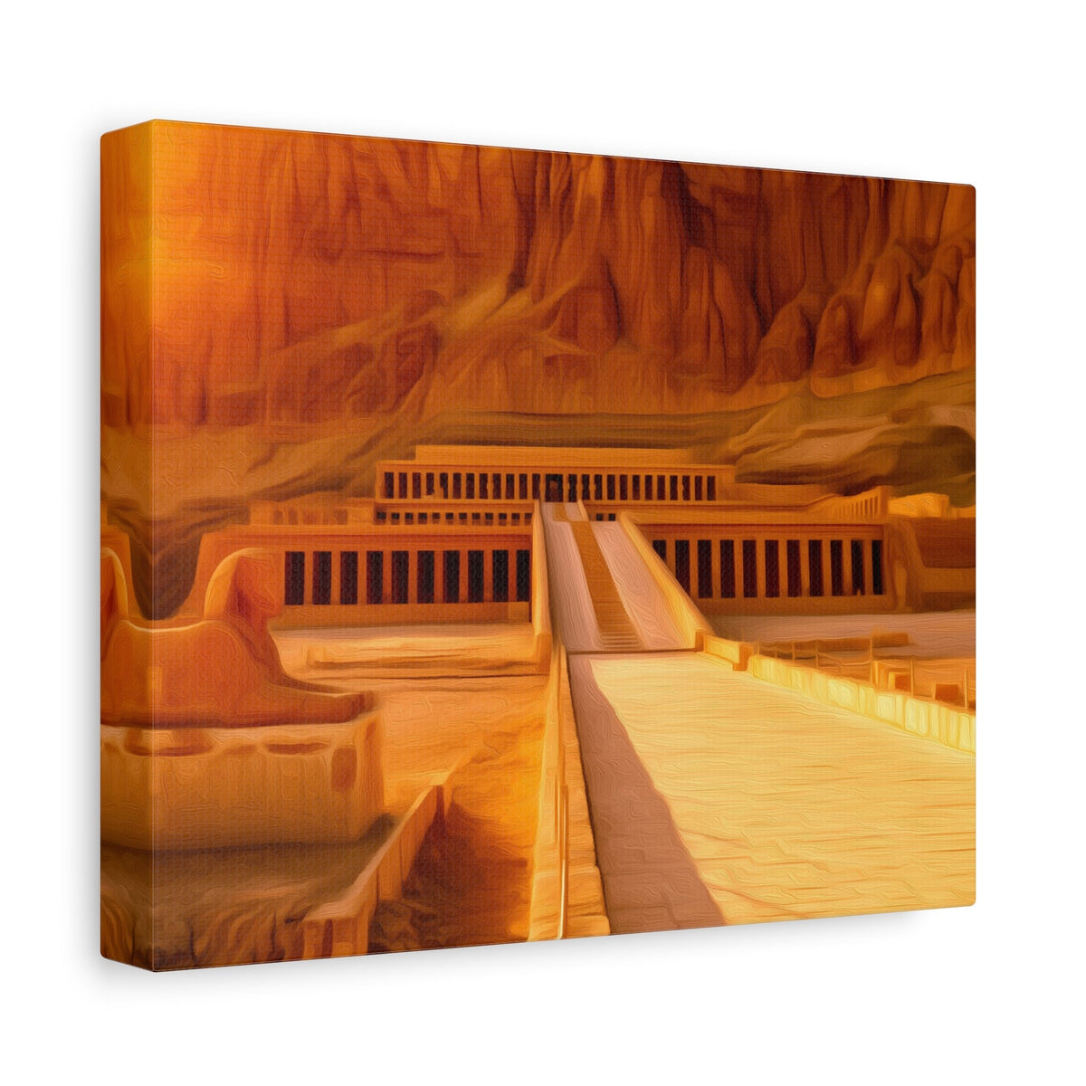 Side view of the canvas edge