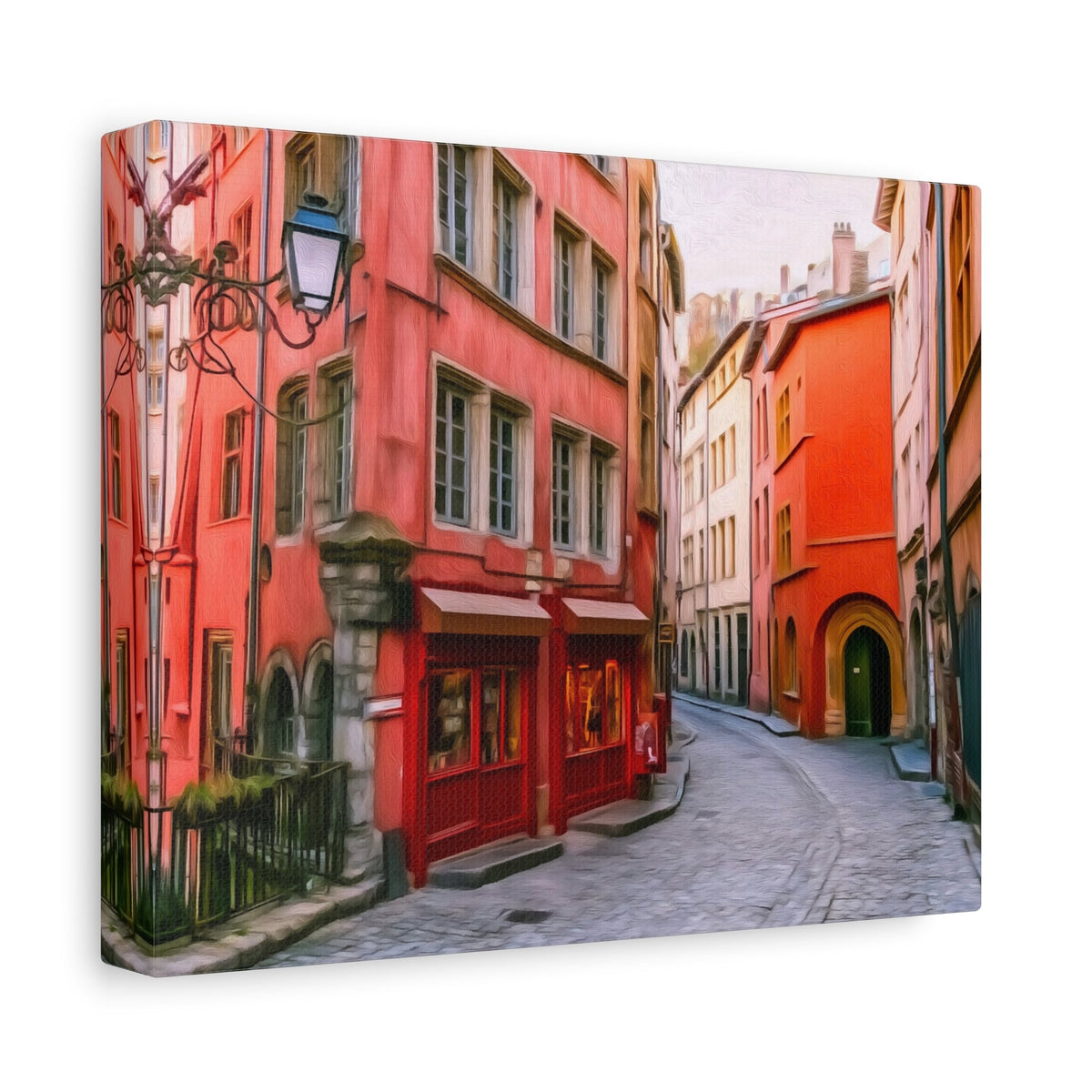 Side view of the canvas edge