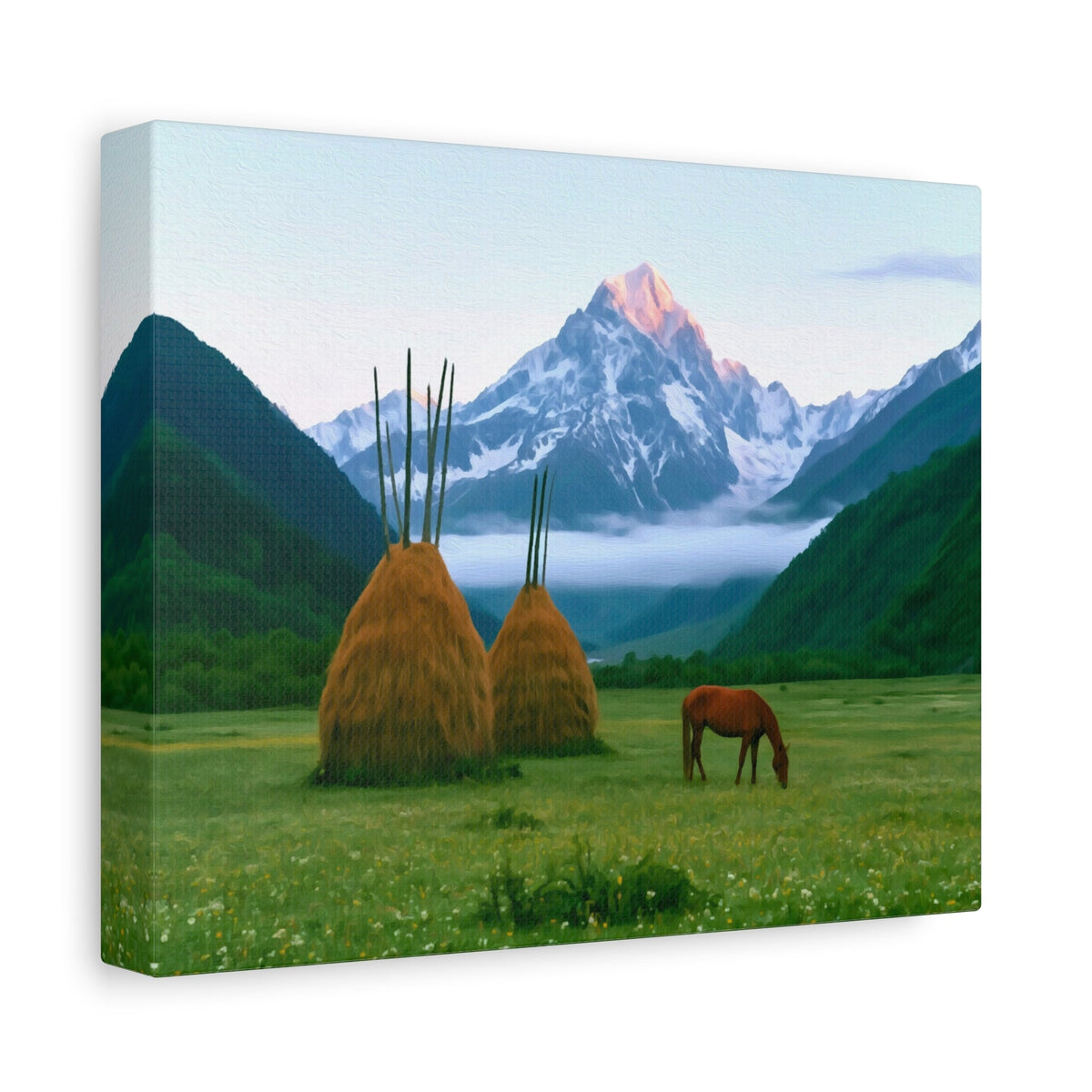 Side view of the canvas edge
