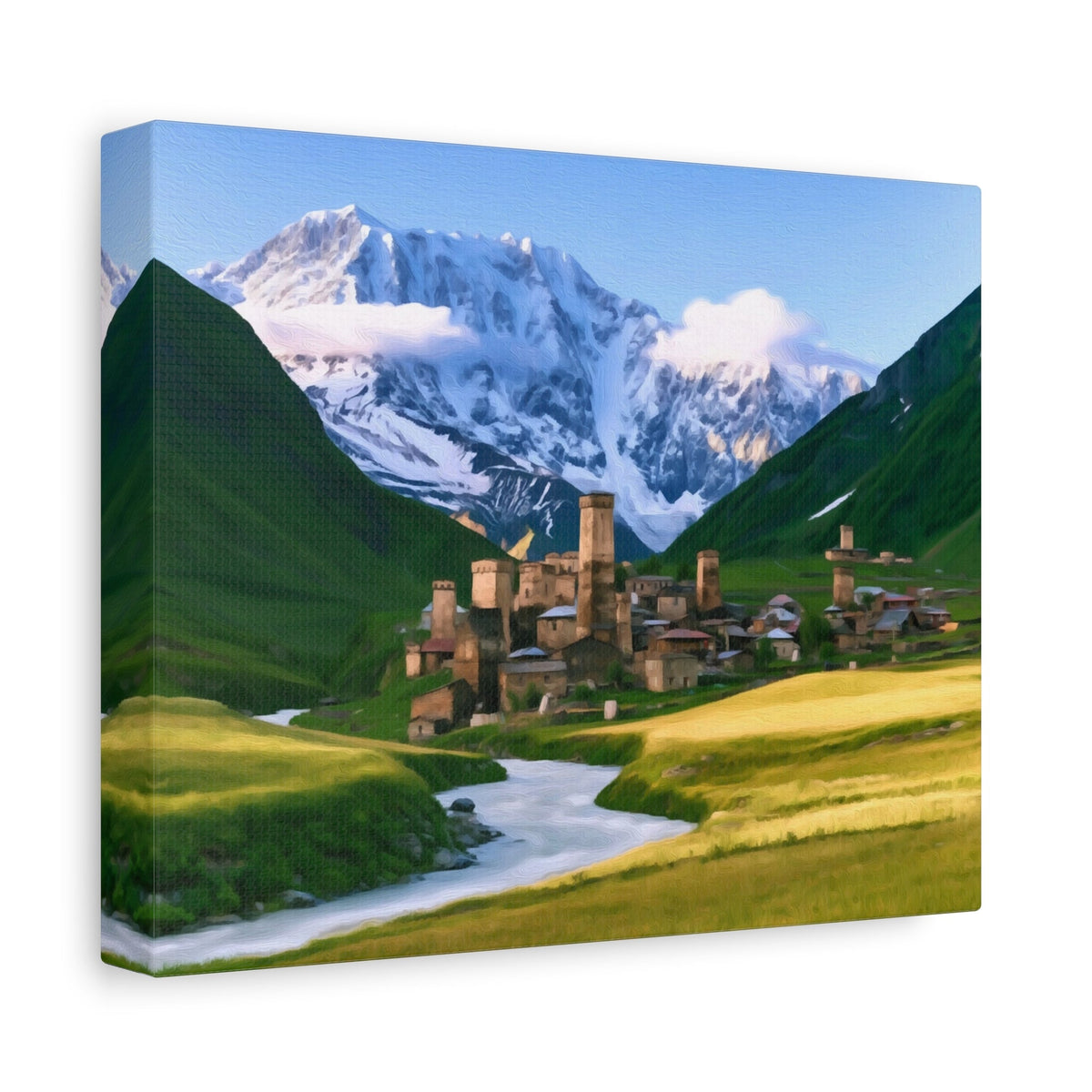 Side view of the canvas edge