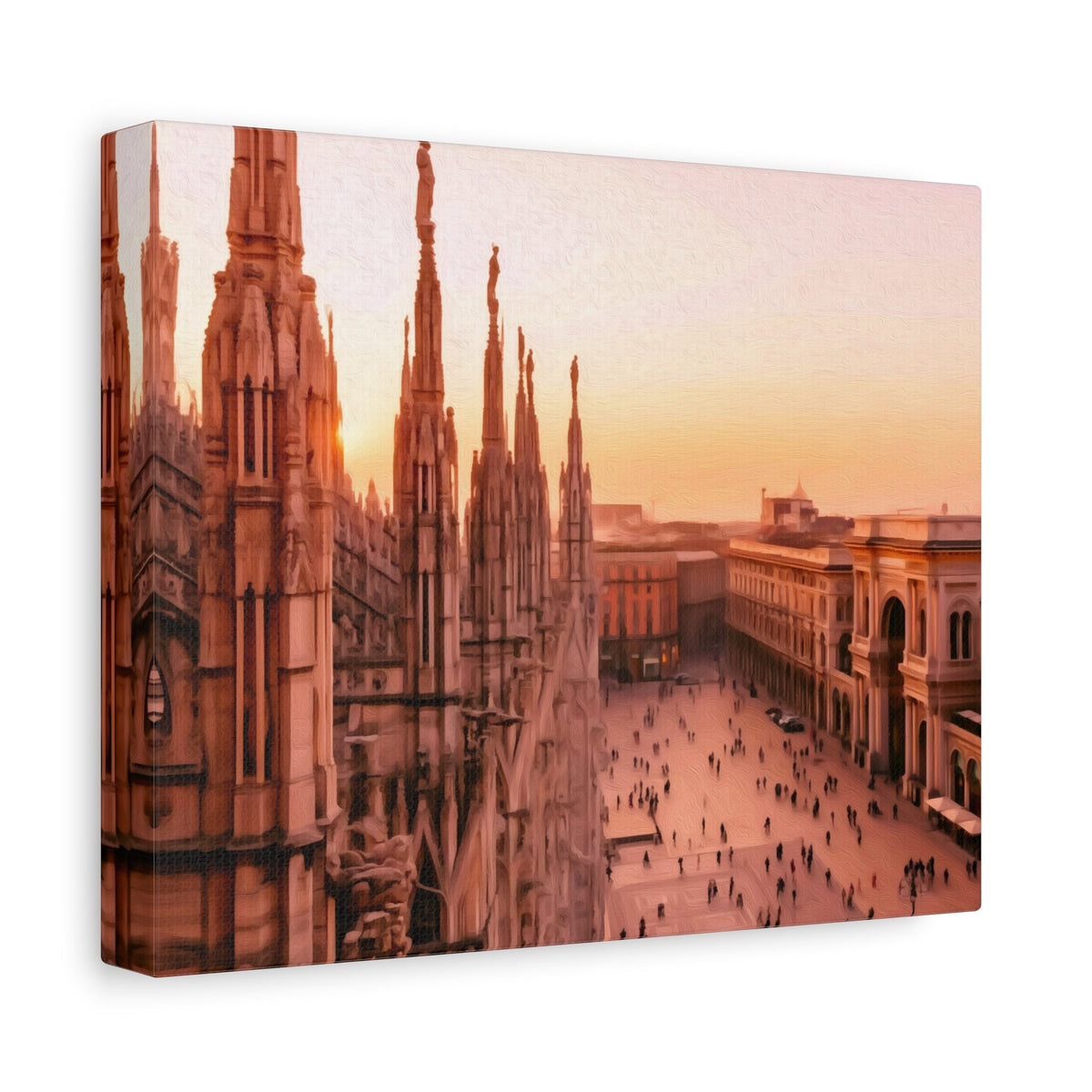 Side view of the canvas edge