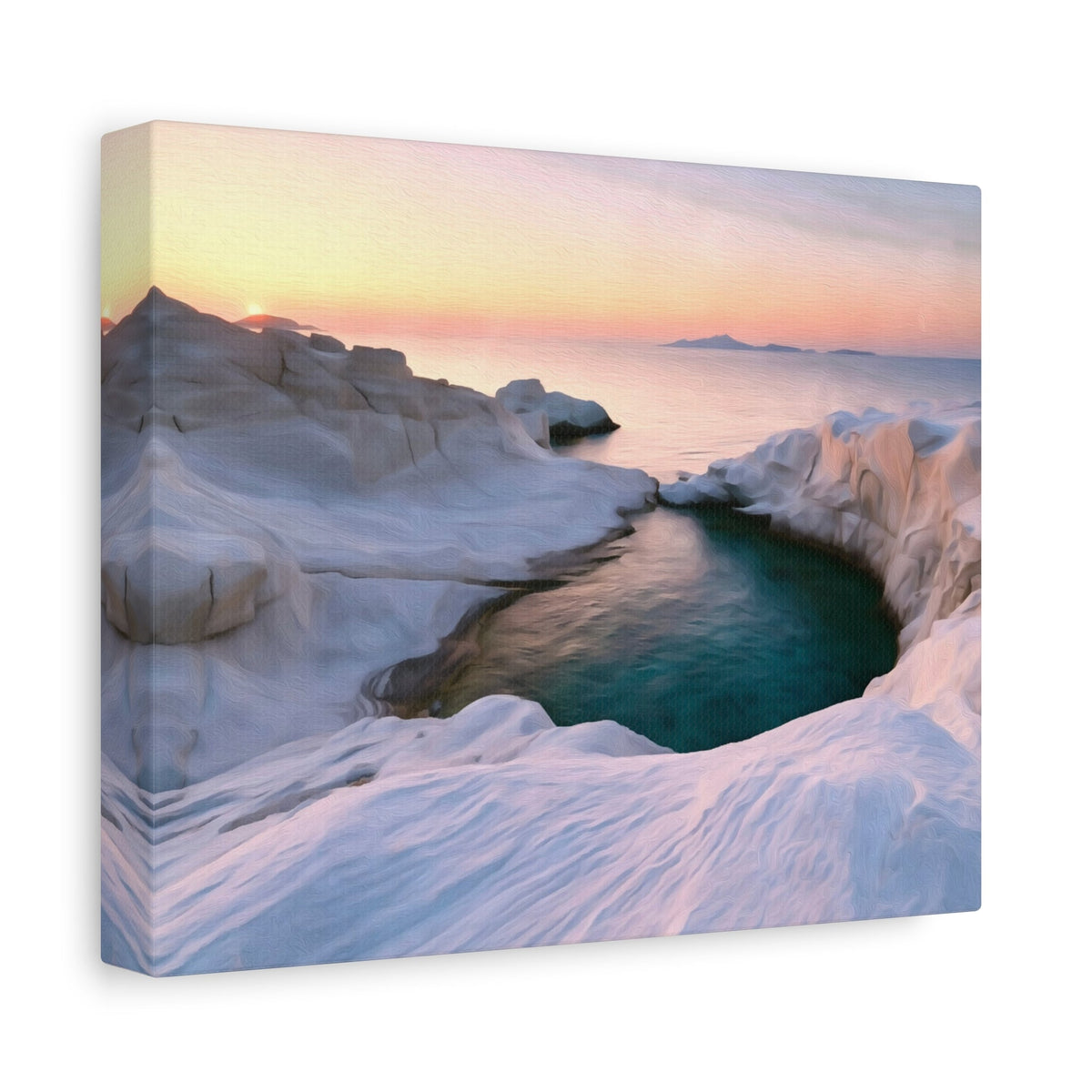 Side view of the canvas edge
