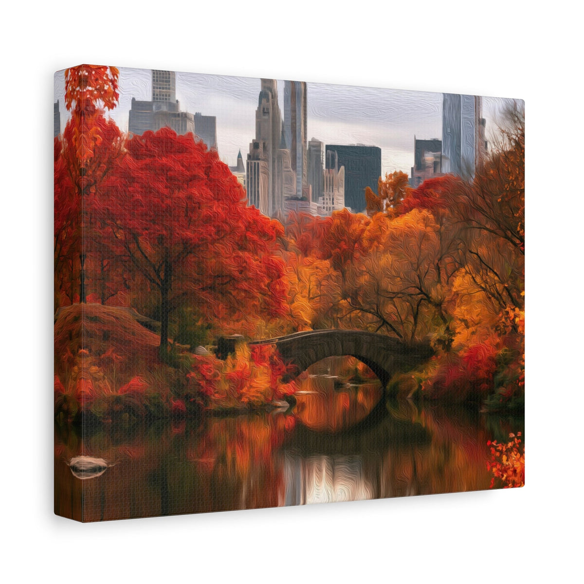 Side view of the canvas edge