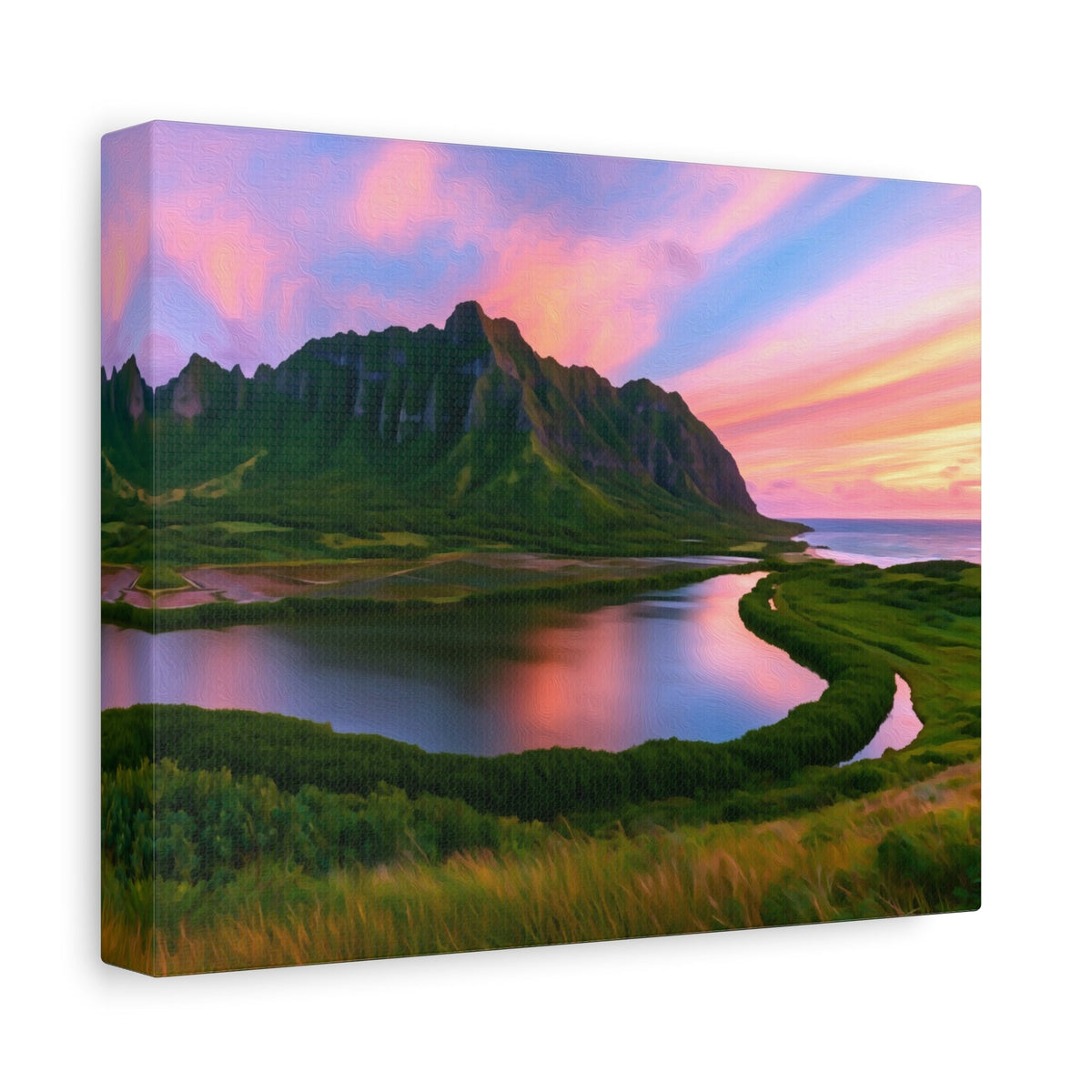 Side view of the canvas edge
