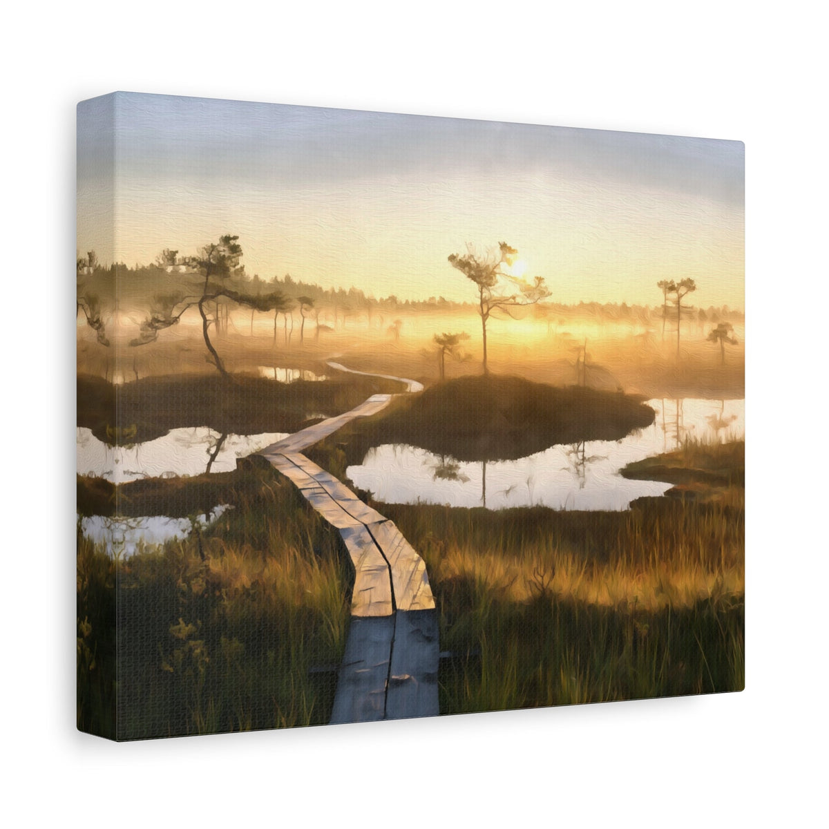 Side view of the canvas edge