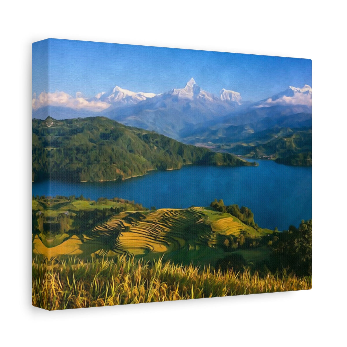Side view of the canvas edge