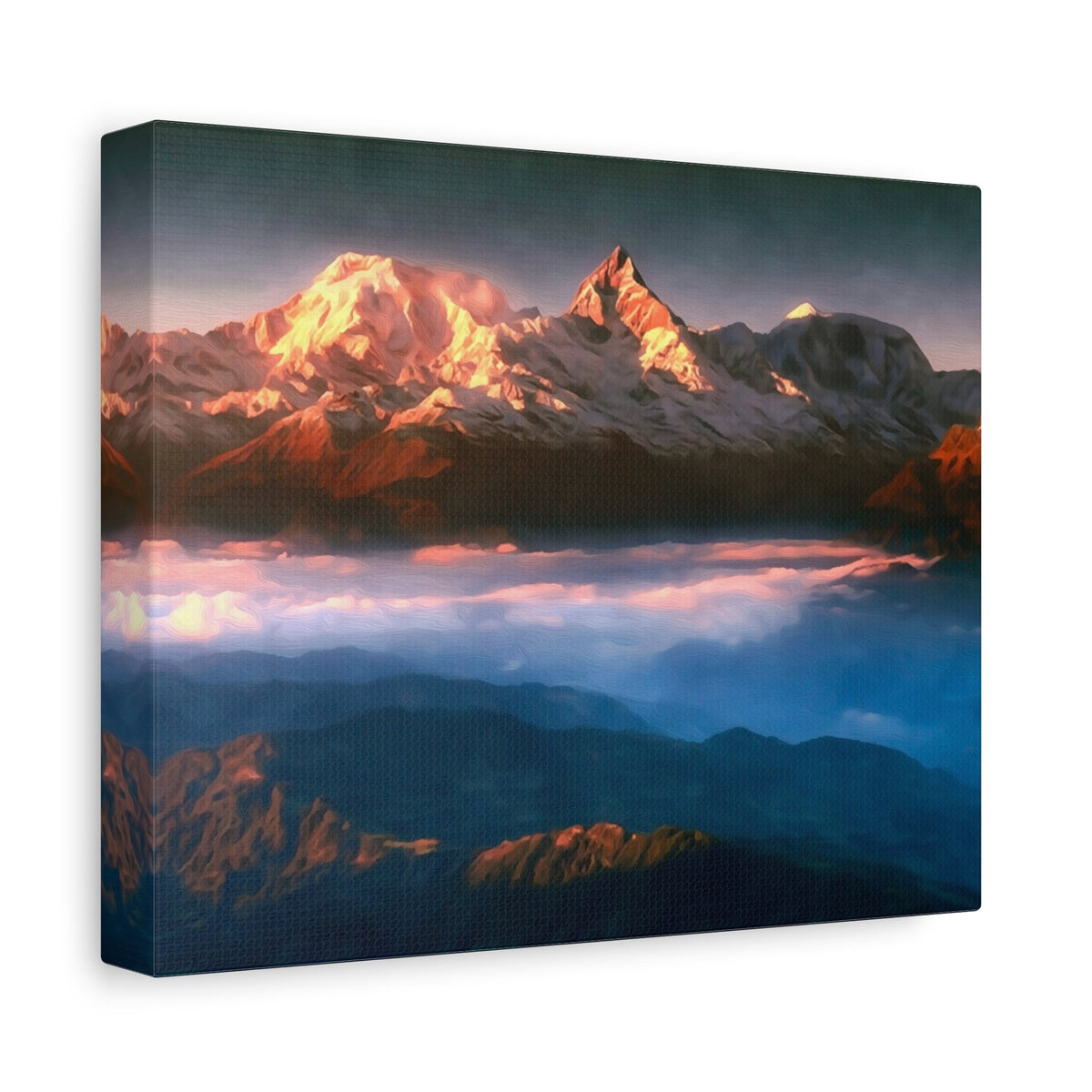 Side view of the canvas edge