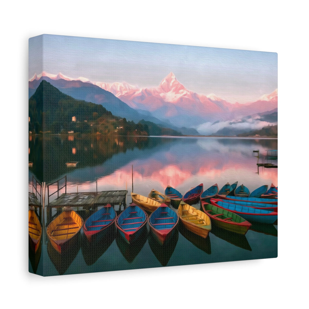 Side view of the canvas edge