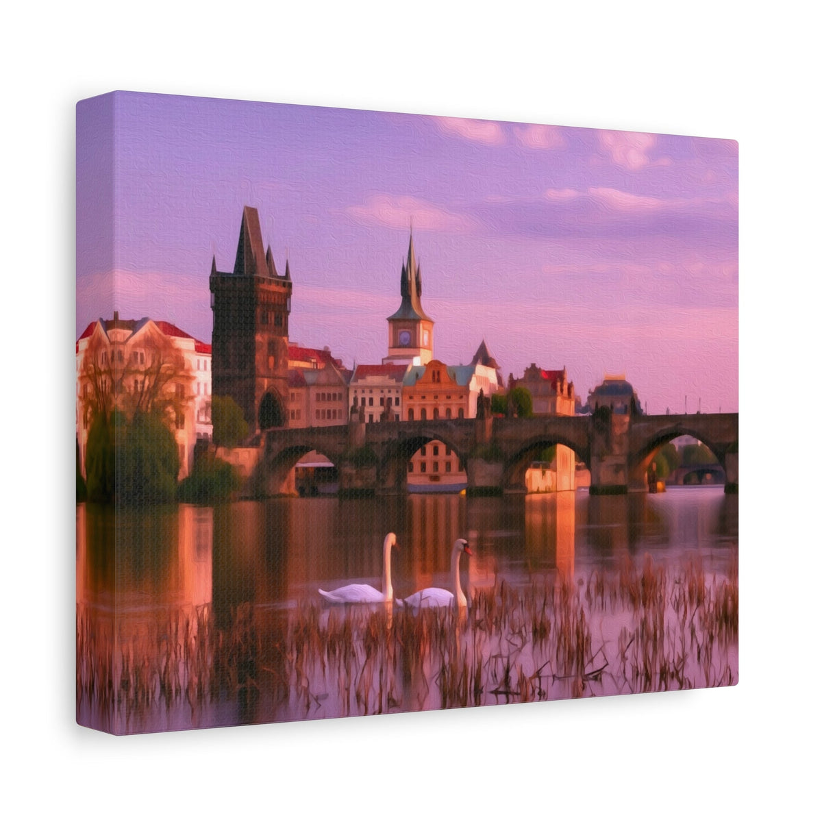 Side view of the canvas edge