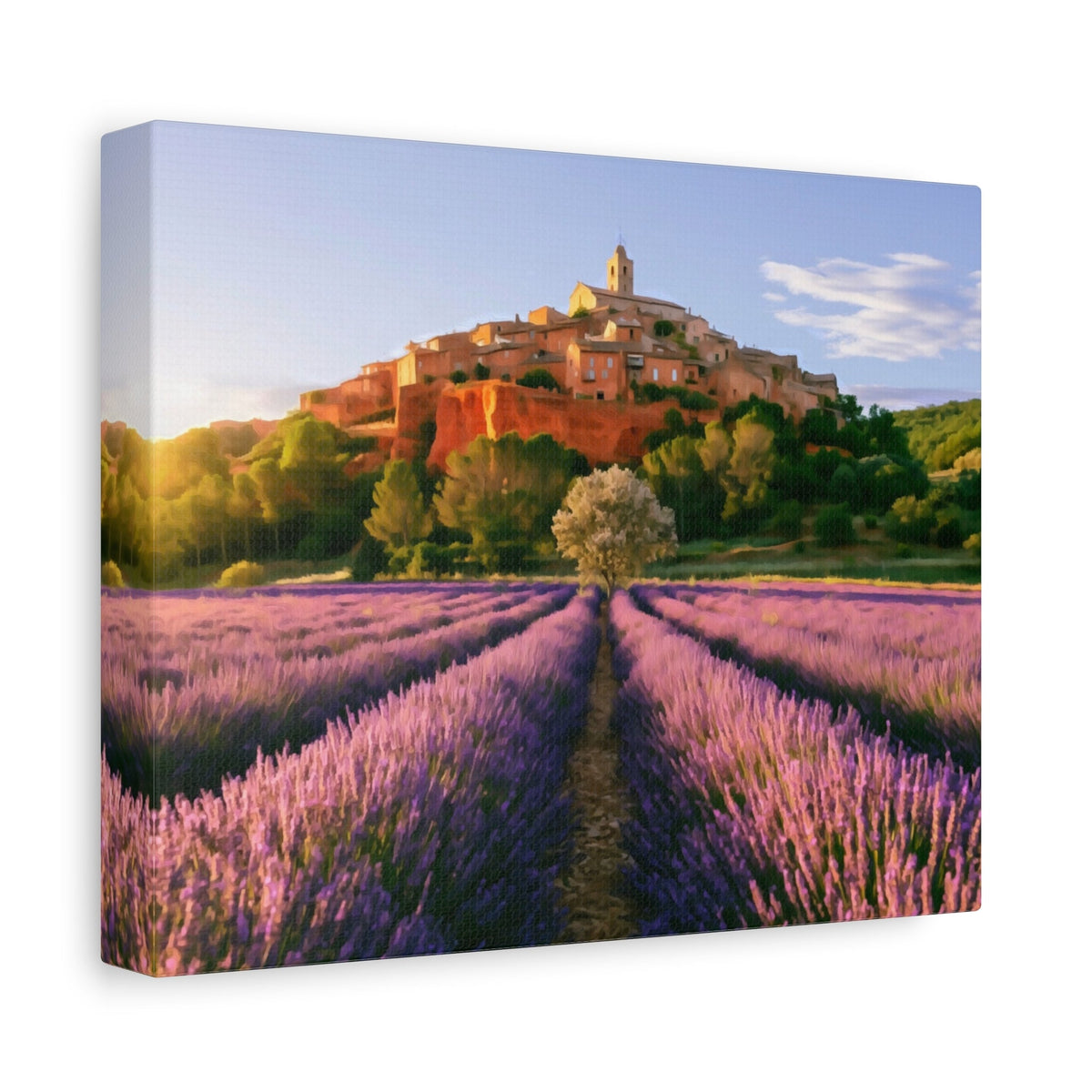 Side view of the canvas edge