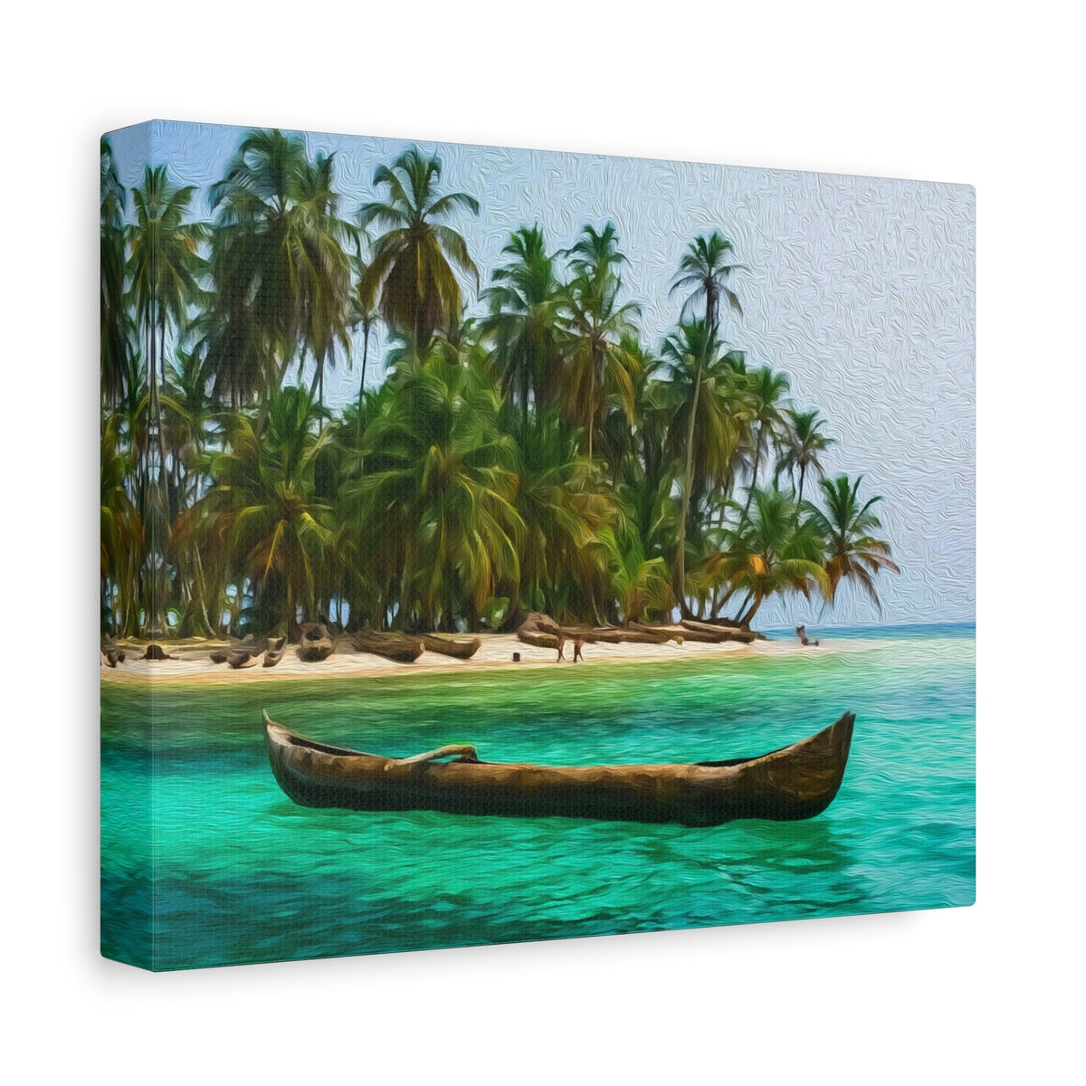 Side view of the canvas edge