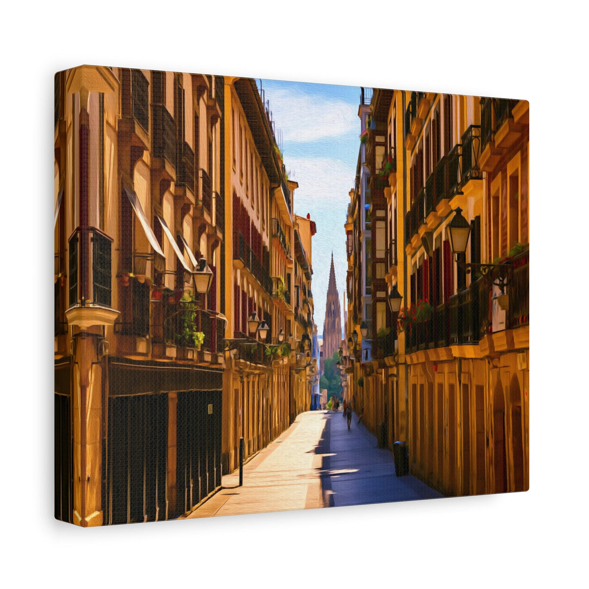 Side view of the canvas edge