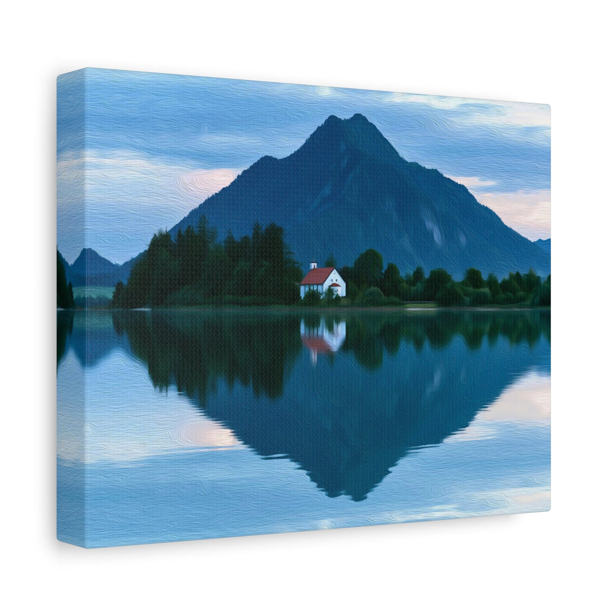 Side view of the canvas edge