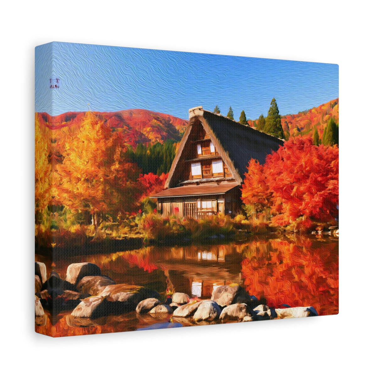 Side view of the canvas edge