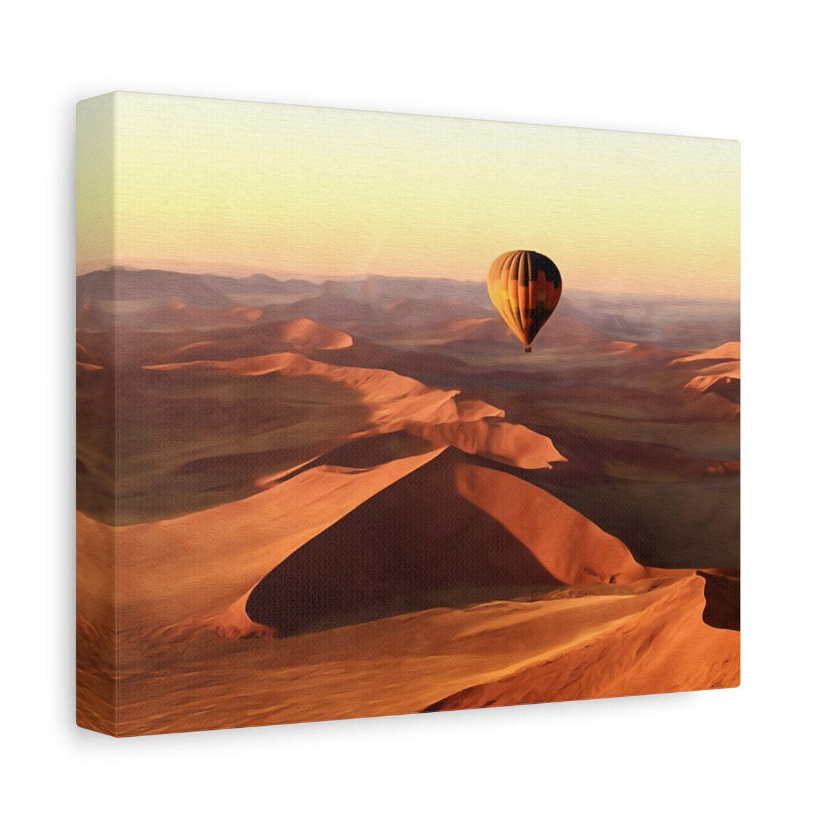 Side view of the canvas edge