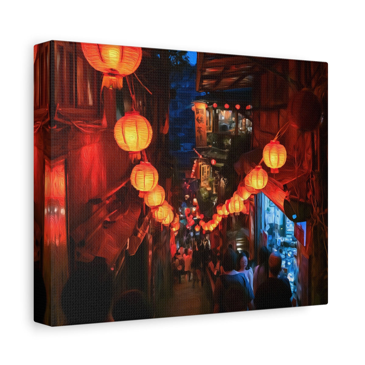 Side view of the canvas edge