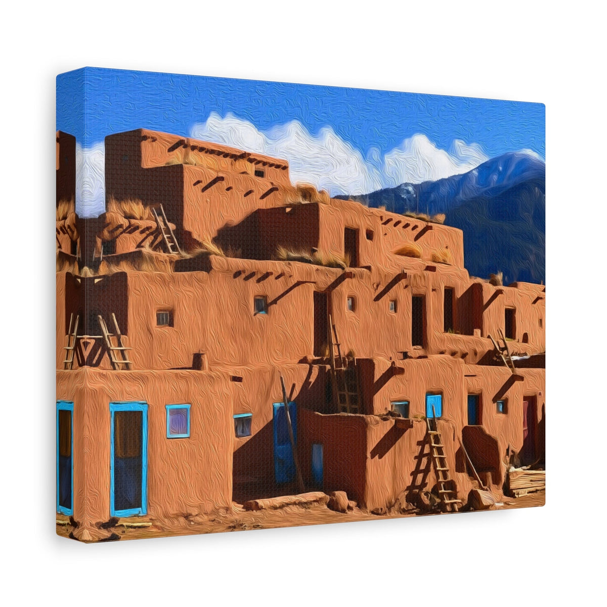 Side view of the canvas edge