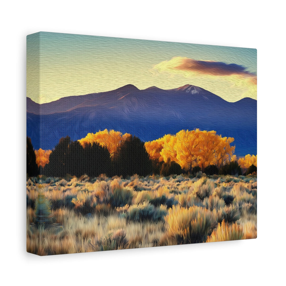 Side view of the canvas edge