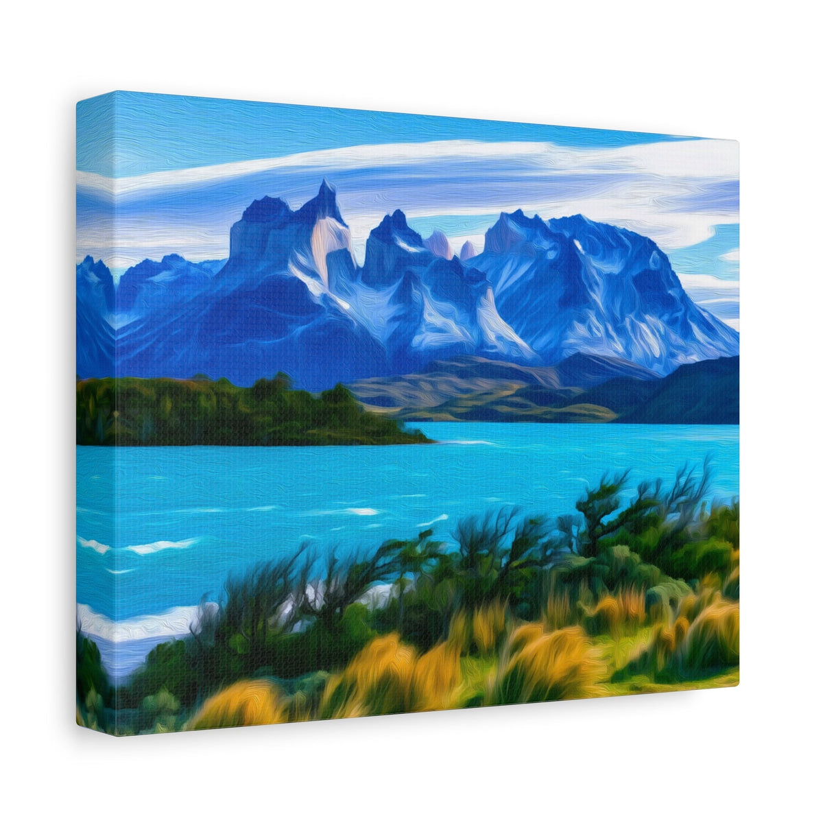 Side view of the canvas edge