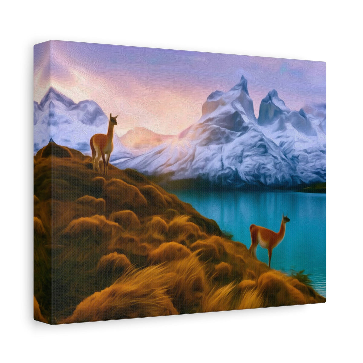 Side view of the canvas edge