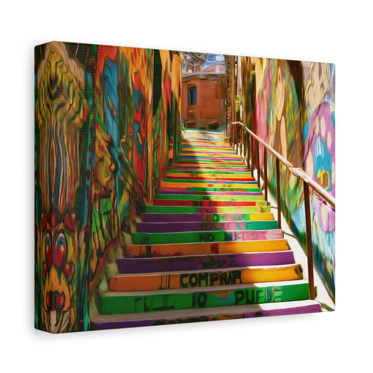 Side view of the canvas edge