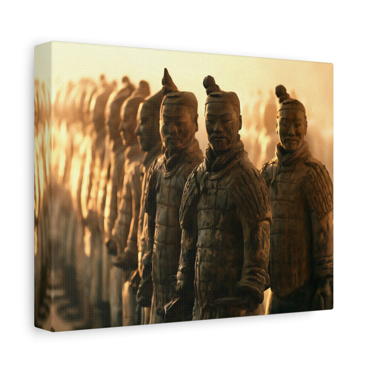 Side view of the canvas edge