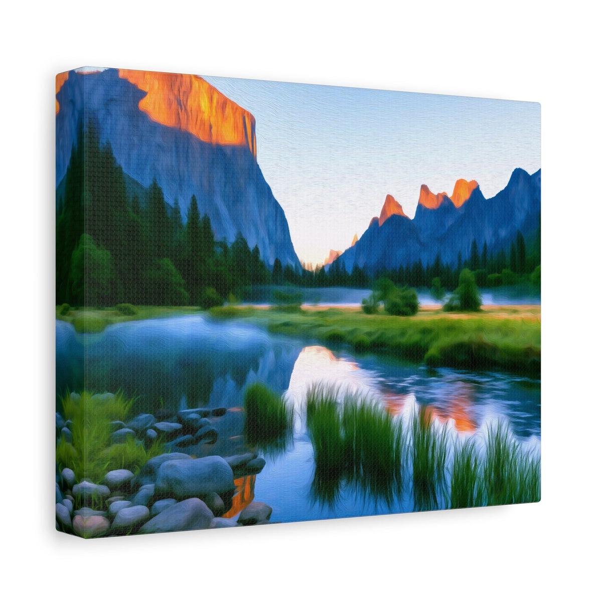 Side view of the canvas edge