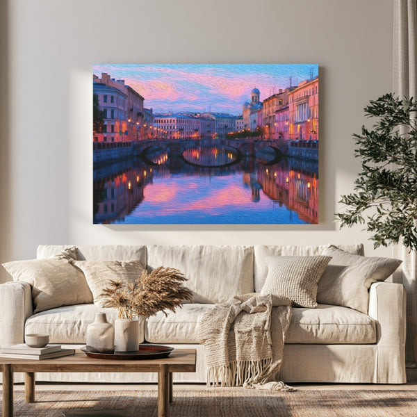St. Petersburg, Russia | Moyka River Canal Bridge | Original Series Gallery Canvas