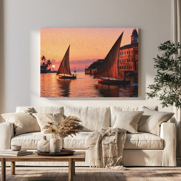 Stone Town Dhow Sunset Harbor