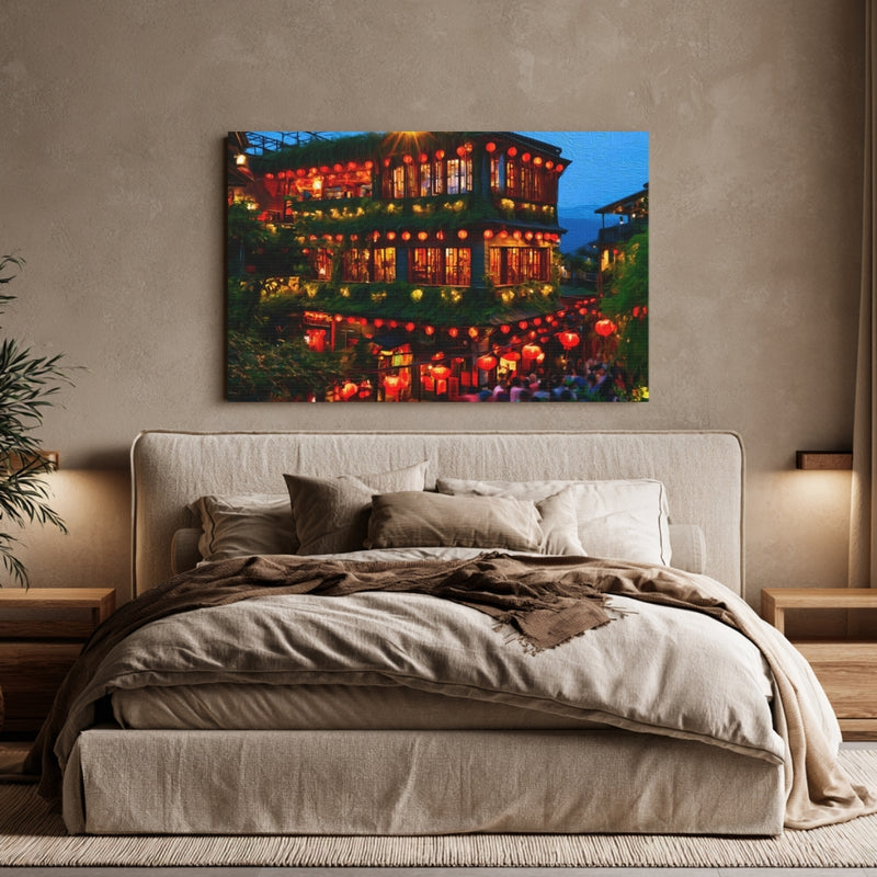 Taipei, Taiwan | Jiufen Old Street Teahouse | Original Series Gallery Canvas