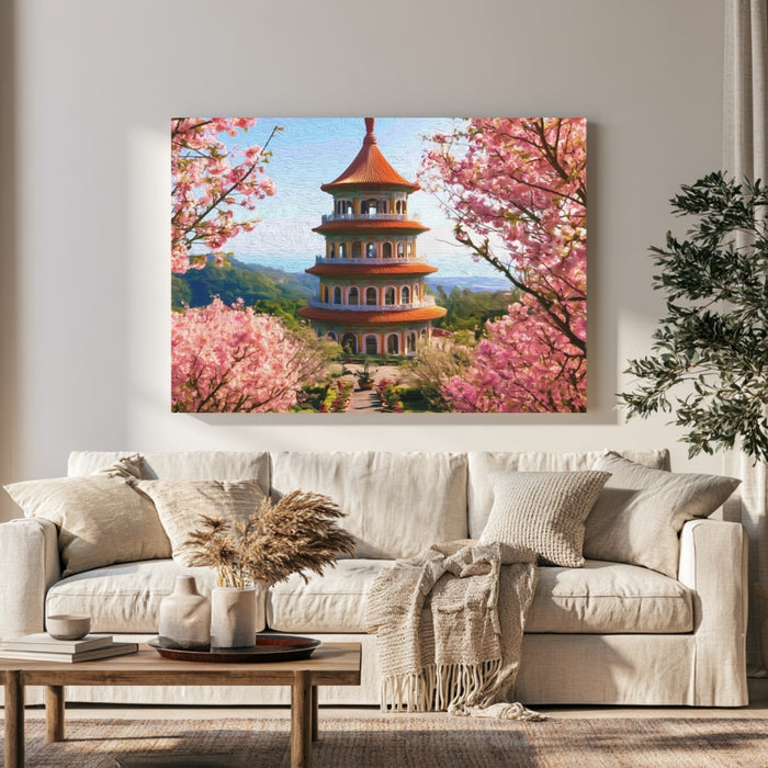 Tianyuan Temple Pagoda Cherry Blossoms