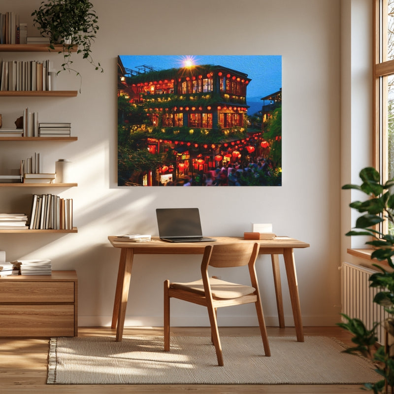 Taipei, Taiwan | Jiufen Old Street Teahouse | Original Series Gallery Canvas