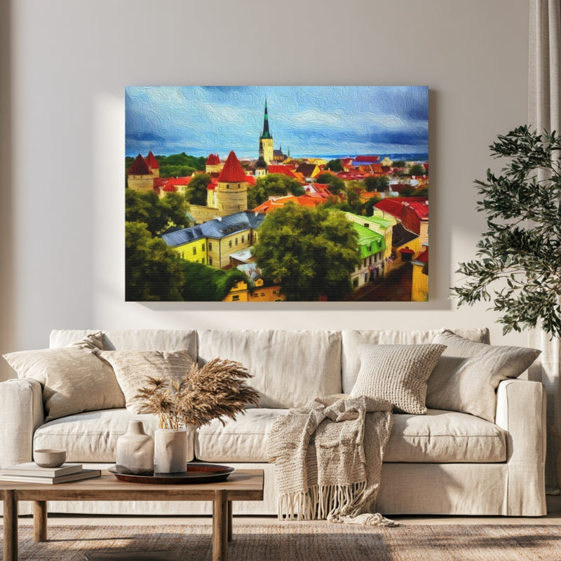 Tallinn, Estonia | Old Town Red Roofs | Original Series Gallery Canvas