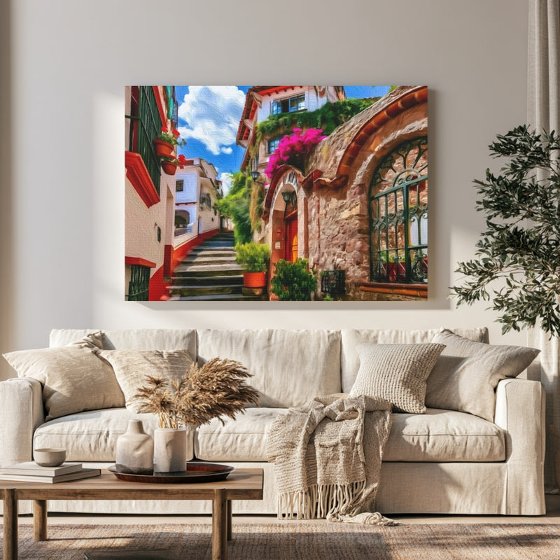 Taxco Cobblestone Alley Steps in a room — Taxco, Mexico
