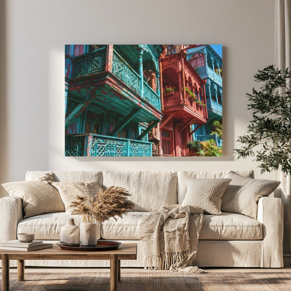 Tbilisi, Georgia | Tbilisi Old Town Balconies | Original Series Gallery Canvas