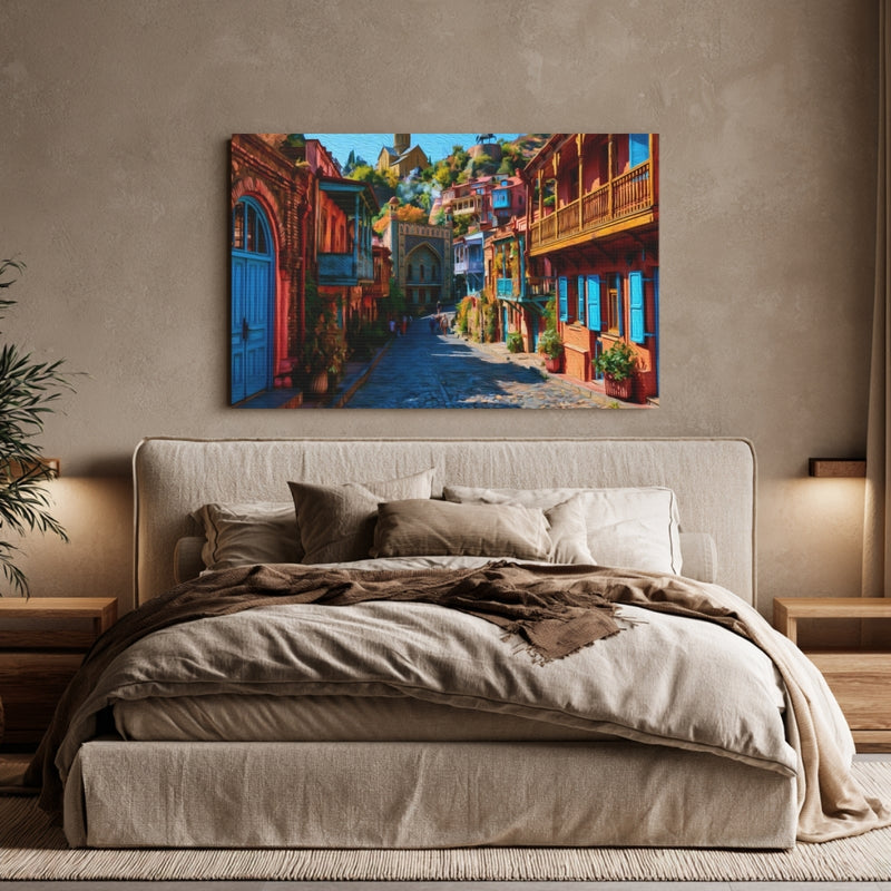 Tbilisi Old Town, Georgia | Old Town Cobblestone Street | Original Series Gallery Canvas