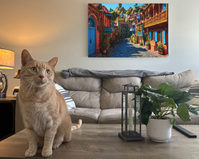 Tbilisi Old Town, Georgia | Old Town Cobblestone Street | Original Series Gallery Canvas