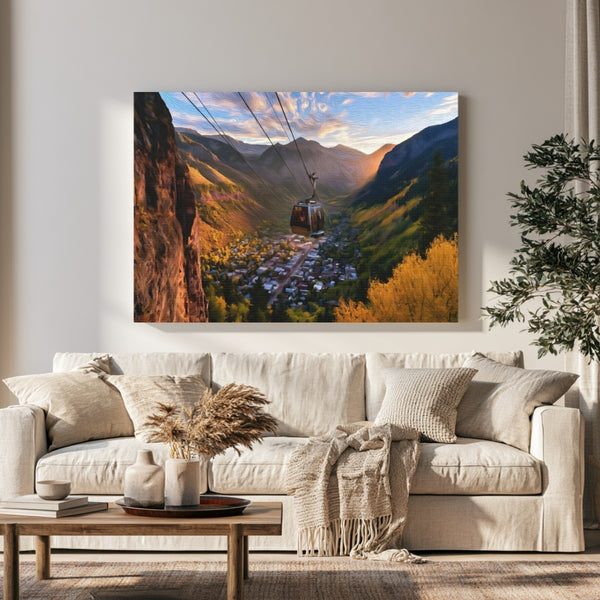 Telluride, Colorado | Gondola Over Mountain Town | Original Series Gallery Canvas
