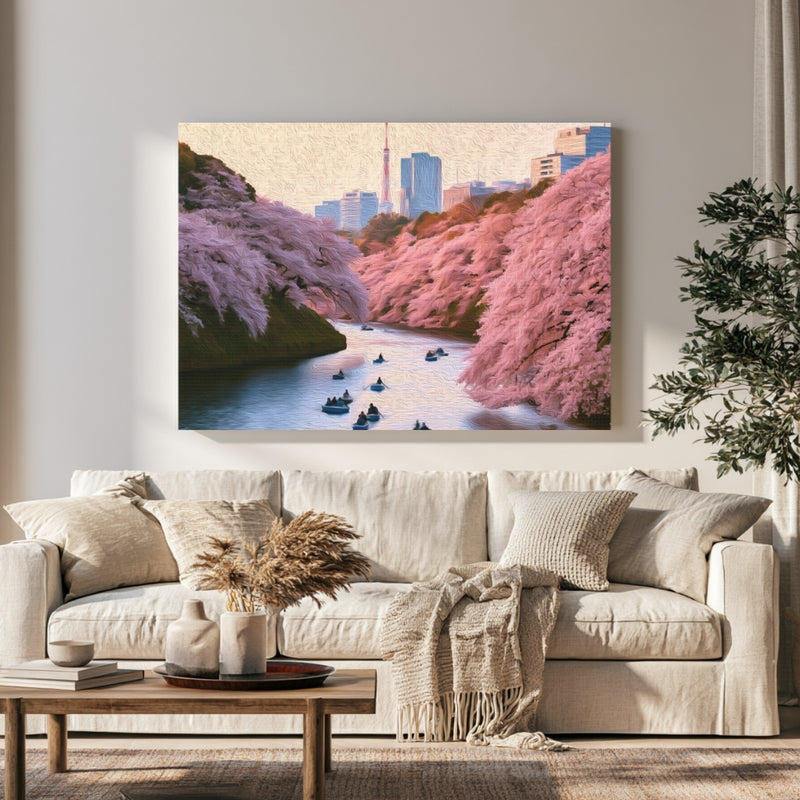 Chidorigafuchi Cherry Blossom Moat in a room — Tokyo, Japan