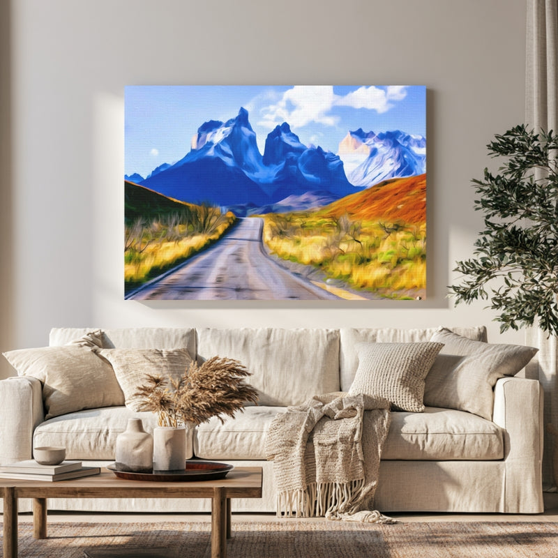 Torres del Paine Cuernos Road in a room — Torres del Paine, Chile