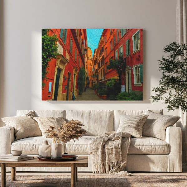 Trastevere, Rome | Trastevere Cobblestone Alley | Original Series Gallery Canvas