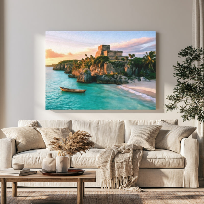 Tulum Ruins Coastal Cliffs in a room — Tulum, Mexico