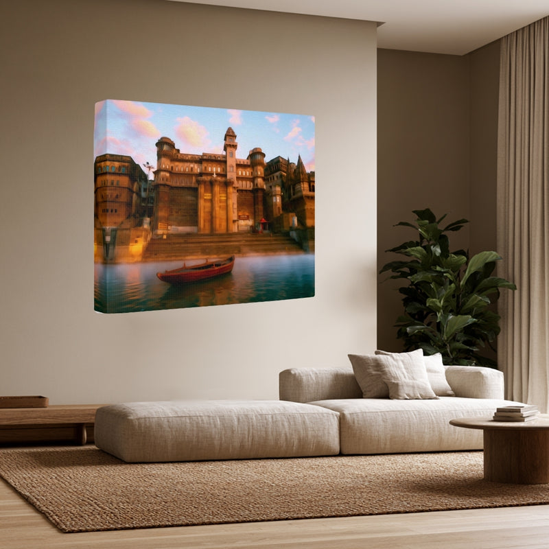 Varanasi, India | Ahilya Ghat Varanasi | Original Series Gallery Canvas