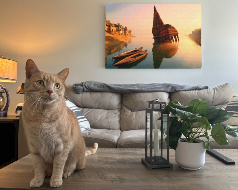 Varanasi, India | Varanasi Scindia Ghat Temple | Original Series Gallery Canvas