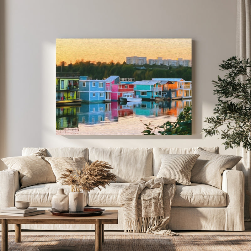 Fisherman's Wharf Float Homes in a room — Victoria, British Columbia