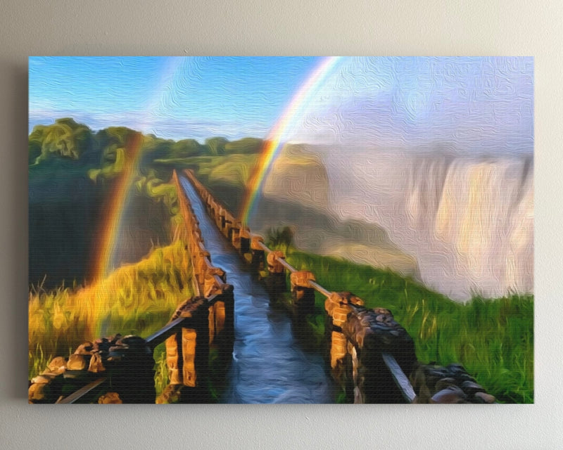 Victoria Falls, Zimbabwe | Victoria Falls Rainbow Walkway | Original Series Gallery Canvas